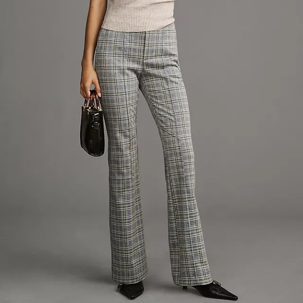 By Anthropologie Plaid Knit Hiking Bootcut Pants
